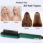 Dual-Purpose Electric Curling Comb Negative Straightening Hair-Safe Inward Curling Iron EU Plug For Straight And Curly Hair